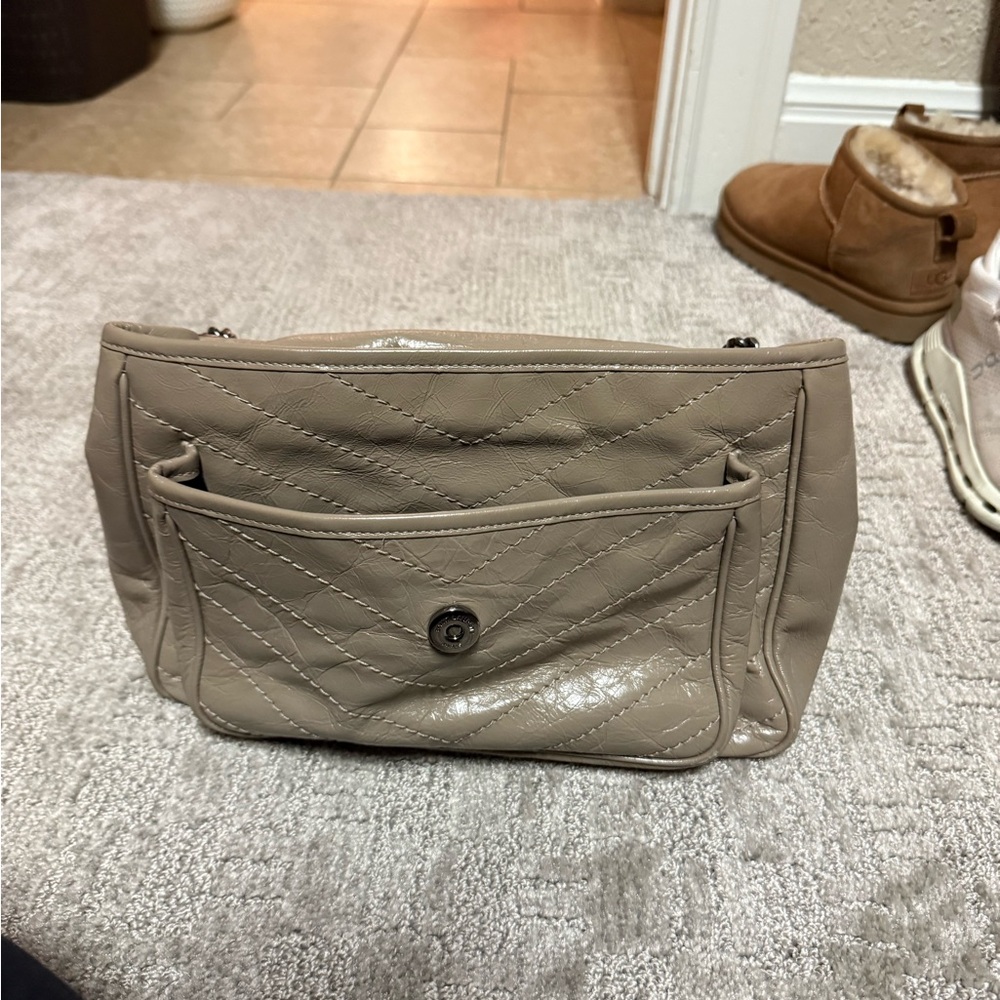 Yves Saint Laurent Taupe Quilted Leather Bag - Picture 10 of 13